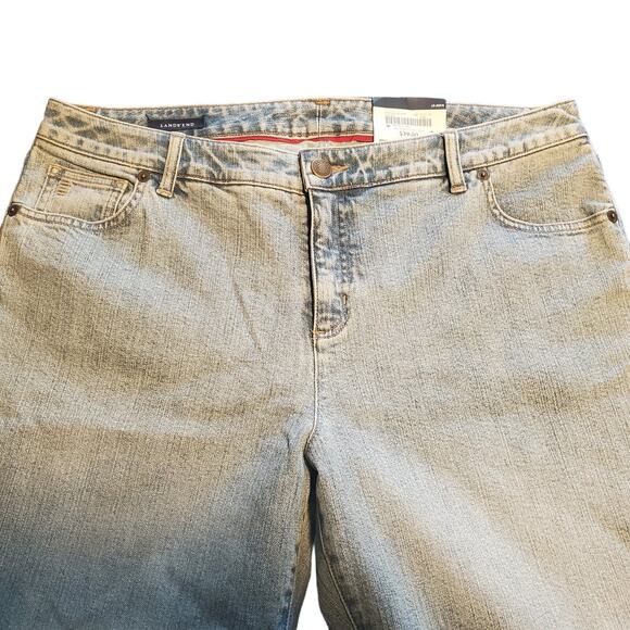 NEW Lands' End Size 16P (37x27.5) Straight Boot Cut Jeans Antique Light Wash - Picture 2 of 10